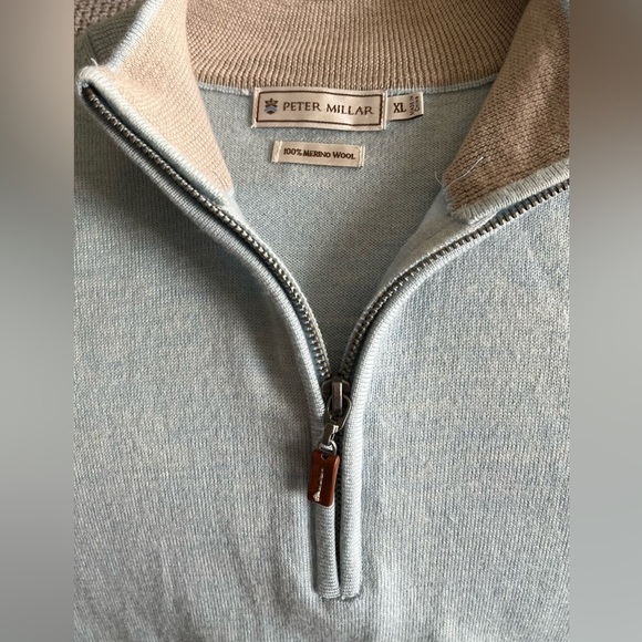 Peter Millar Other - Peter Millar Men’s Merino Wool Soft Blue Quarter Zip Sweater Vest; Size XL